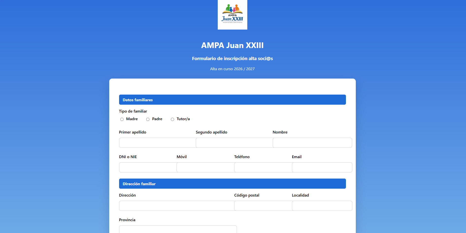 Vista previa del proyecto AMPA Juan XXIII